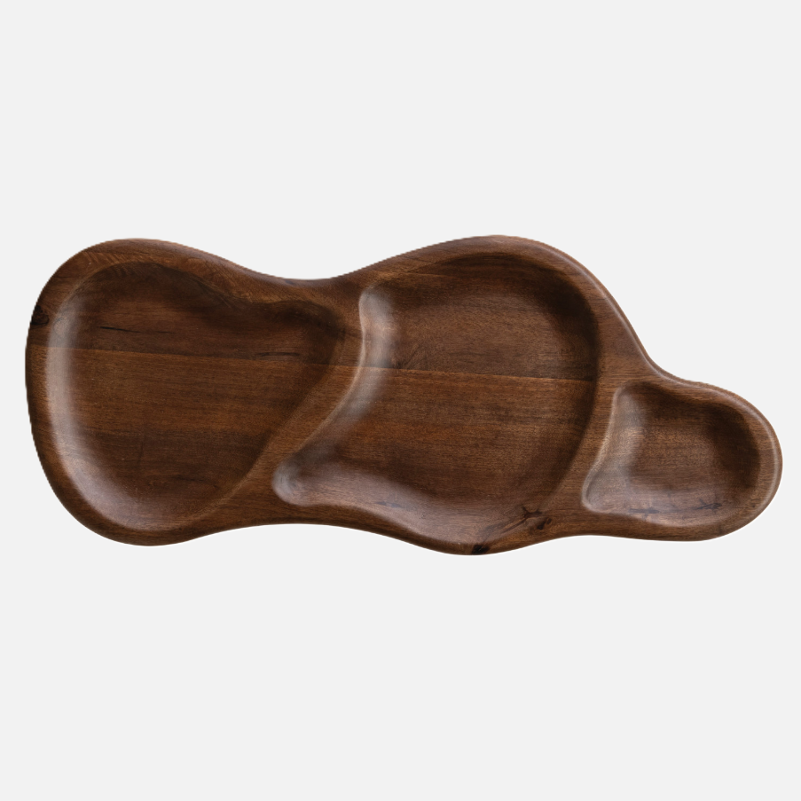 Mango Wood Sectioned Organic Serving Tray