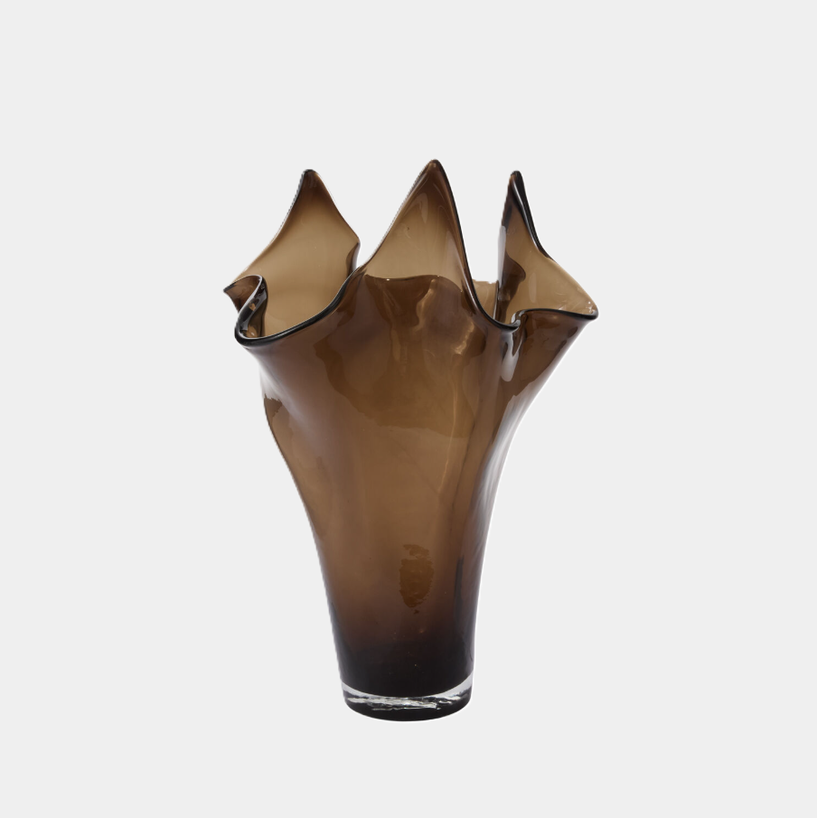 Peaked Glass Vase, Smoke - 13 Hub Lane   |  Glass Vases