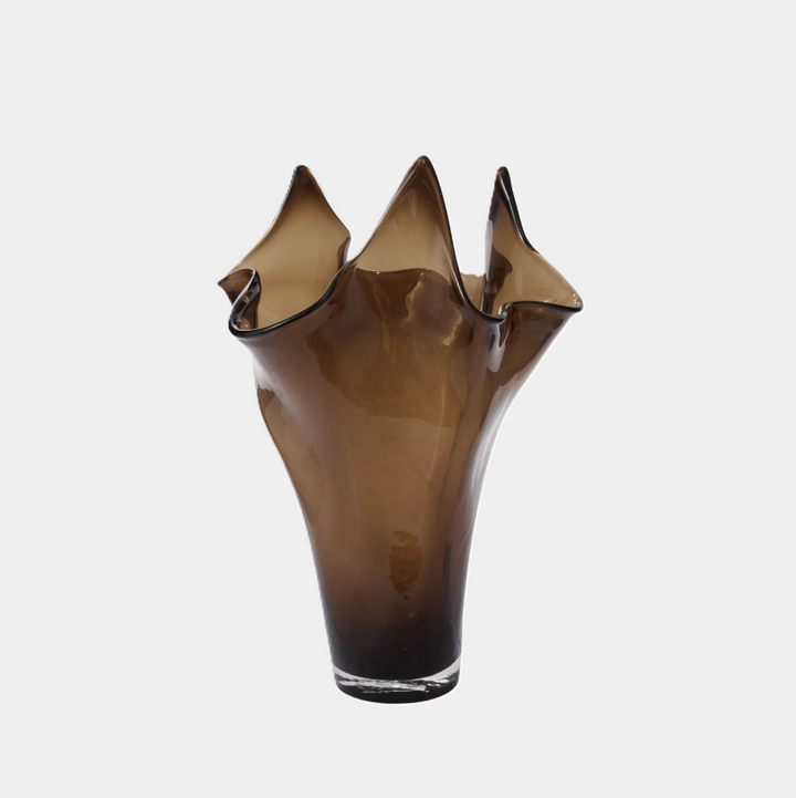Peaked Glass Vase, Smoke - 13 Hub Lane   |  Glass Vases