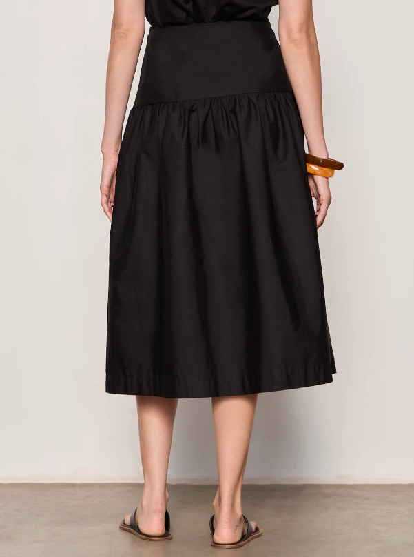 Matter of Time Poplin Skirt, Black