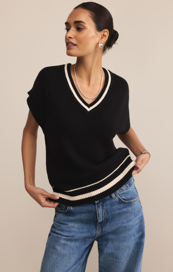 Fletcher Sweater Vest, Black - 13 Hub Lane   |  Sweater Vests