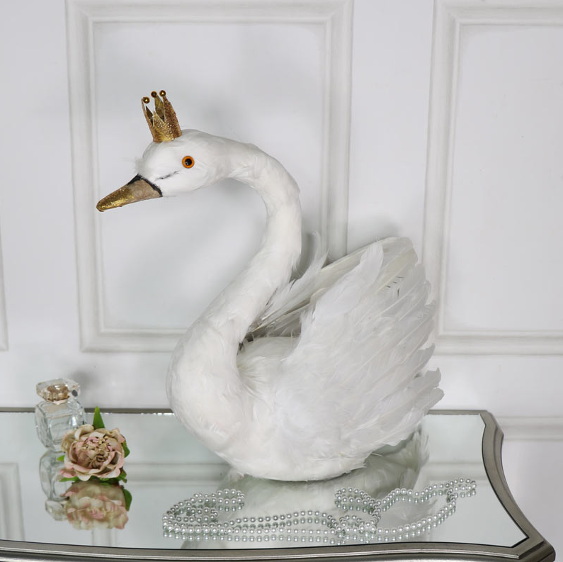 Feather Swan w/ Crown - 13 Hub Lane   |  Vintage Inspired Ornaments