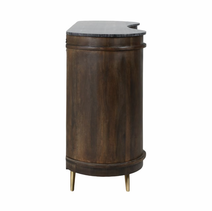 Roquet Curved Wood 2-Door Cabinet