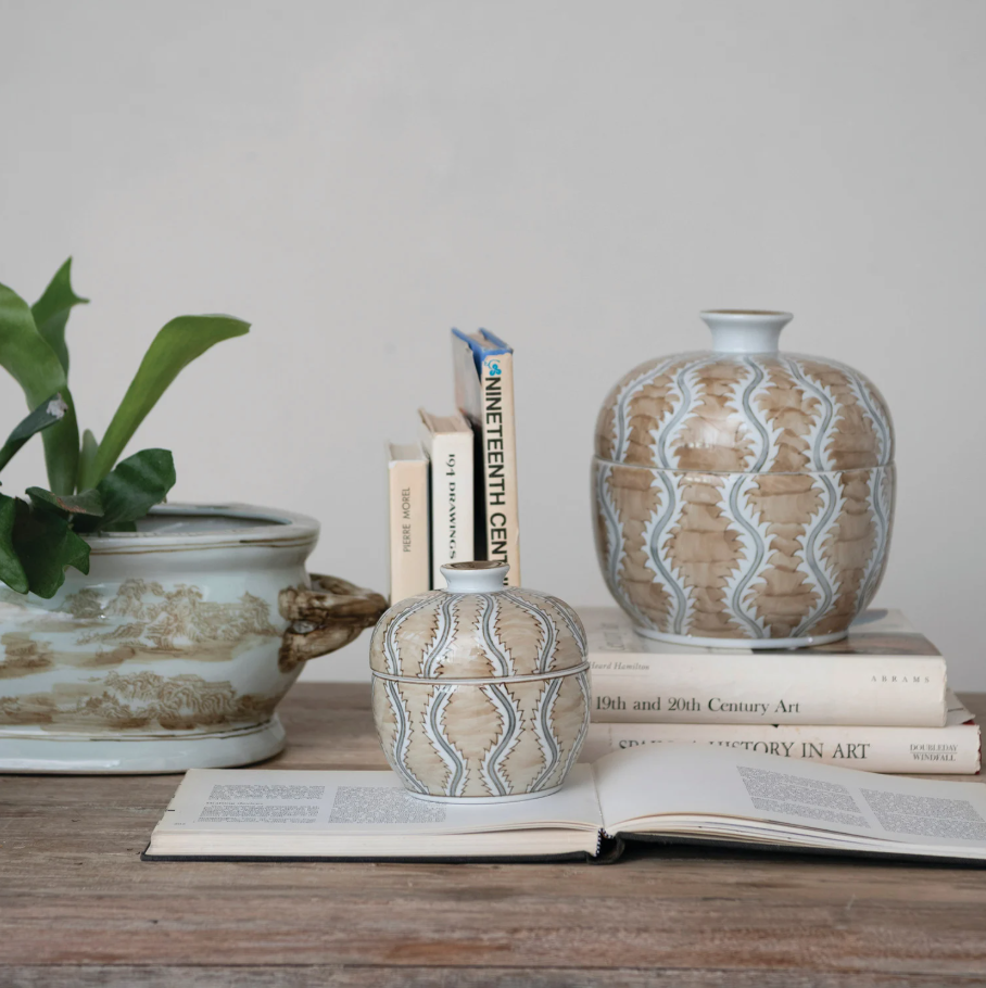 Hand-Painted Decorative Jar