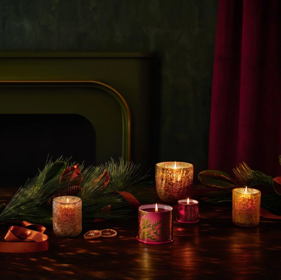 Crimson Woods Baltic Glass Candle