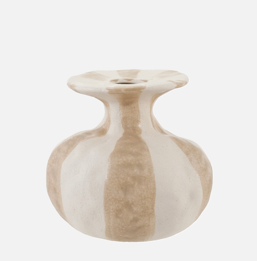 Organic Stoneware Striped Vase