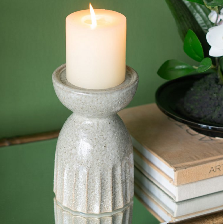 Ceramic Textured Cylinder Candle Holder - 13 Hub Lane   |  