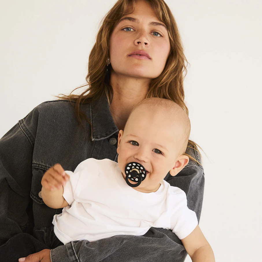 STUDIO Colour Pacifiers 2 Pack Polka, Ivory & Black