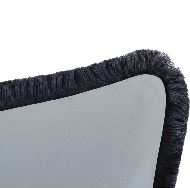 Yasmin Faux Mohair Lumbar Cushion, Light Blue