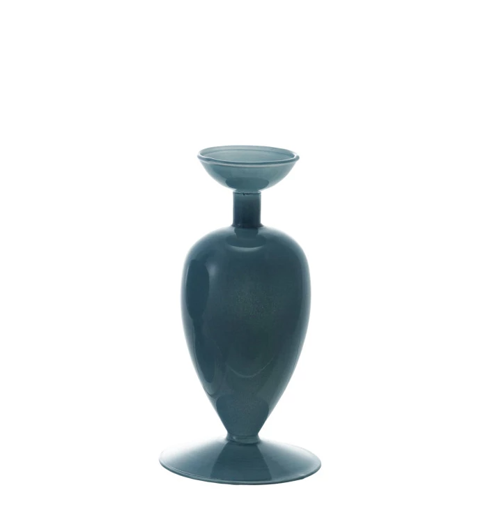 Blown Glass Vase, Opaque Blue - 13 Hub Lane   |  