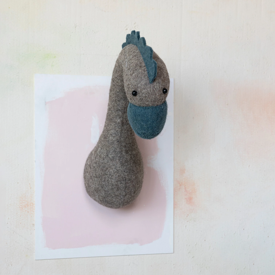 13 Hub Lane Wool Felt Dinosaur Head Wall Décor