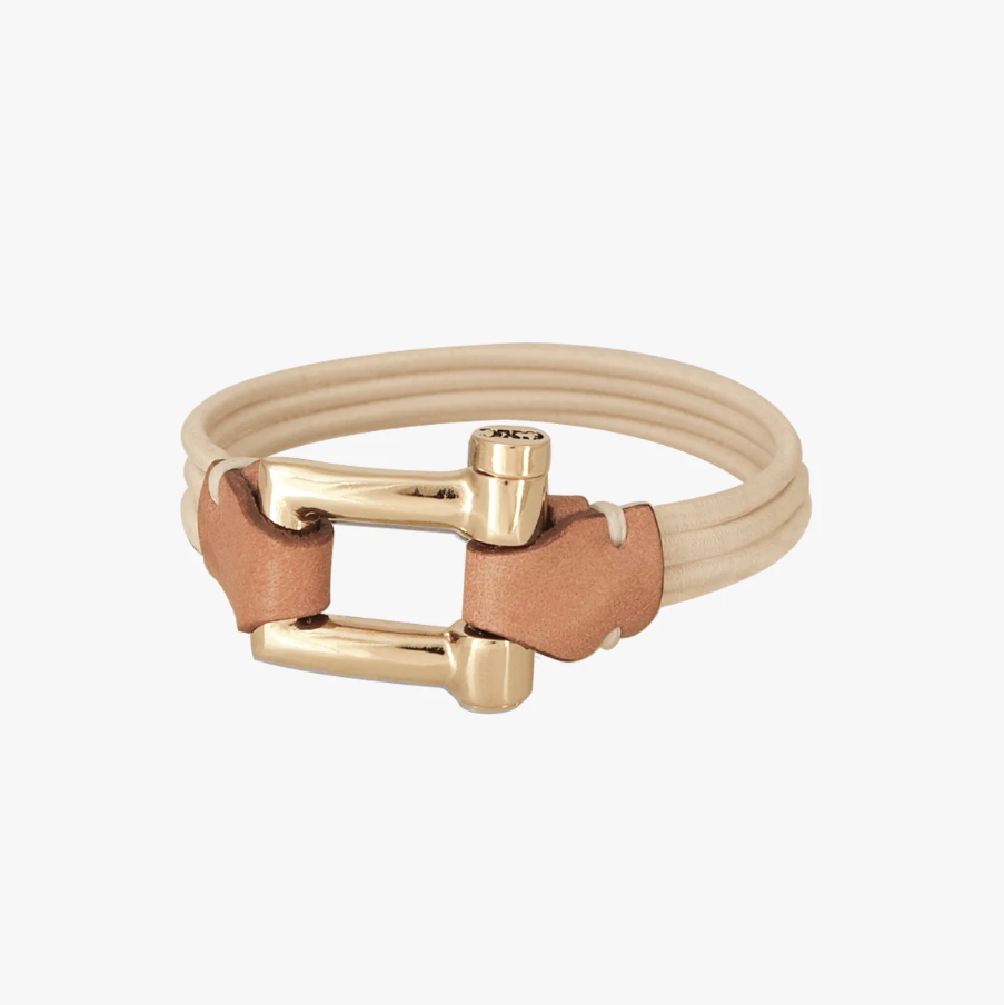 CXC Gold Camel Leather Bracelet