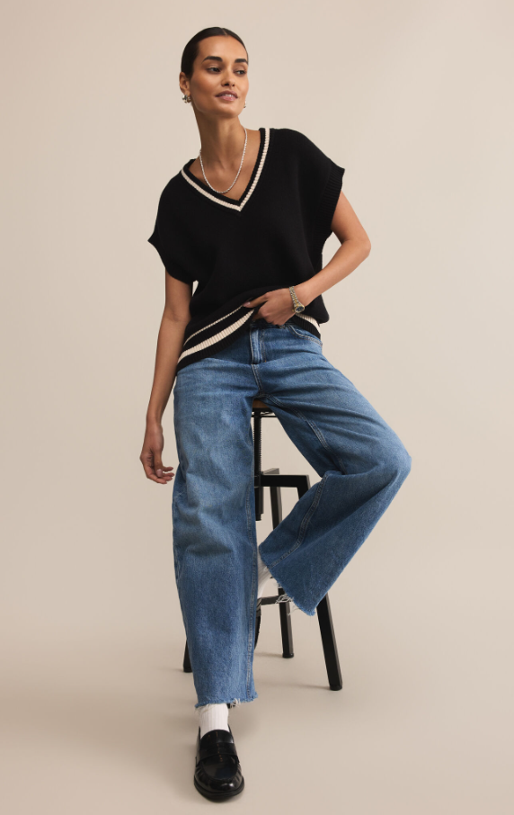 Fletcher Sweater Vest, Black - 13 Hub Lane   |  Sweater Vests