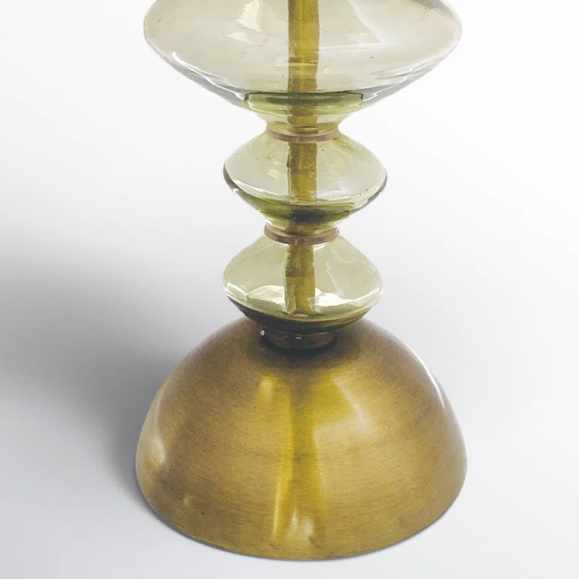 Recycled Glass & Metal Pillar Holder - 13 Hub Lane   |  Glass Candle Holders