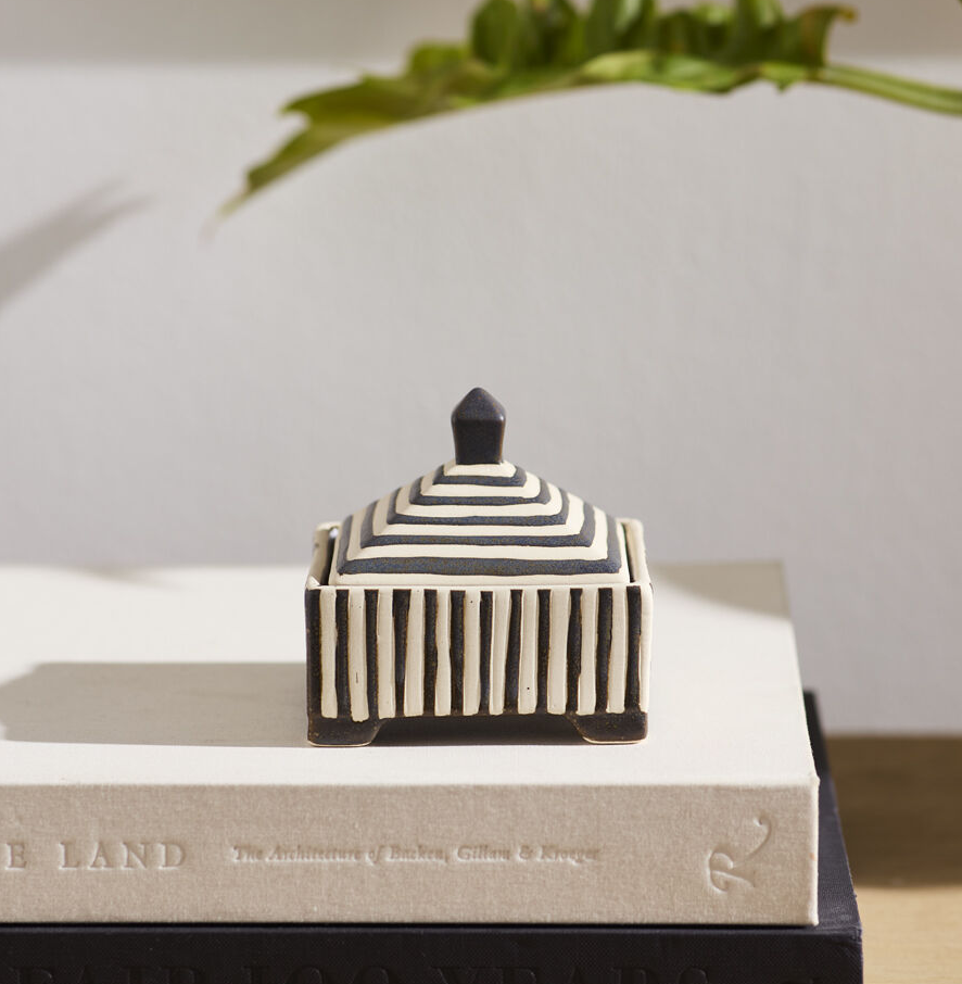 Banda Decorative Box, Black - 13 Hub Lane   |  Ceramic Boxes