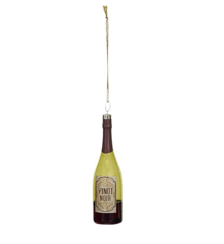 Wine Bottle Glass Ornament