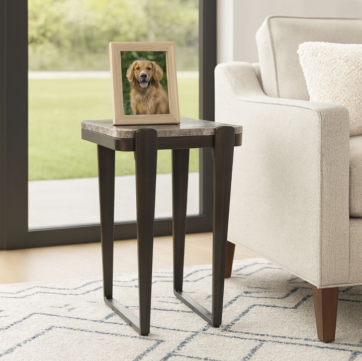 Rolla Smoky Quartz Top Accent Table