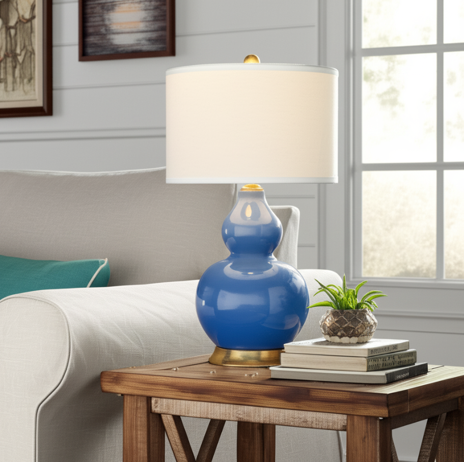 Parisian Blue Porcelain Table Lamp - 13 Hub Lane   |  