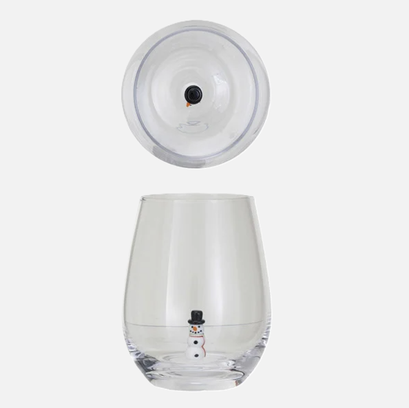 12oz. Holiday Figure Stemless Wine Glass