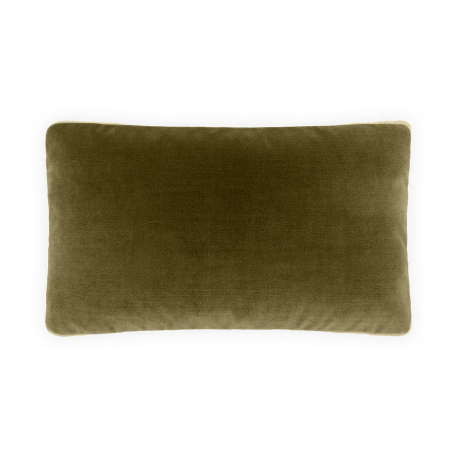 Deveraux Box Lumbar Pillow, Olive - 13 Hub Lane   |  Velvet Lumbars