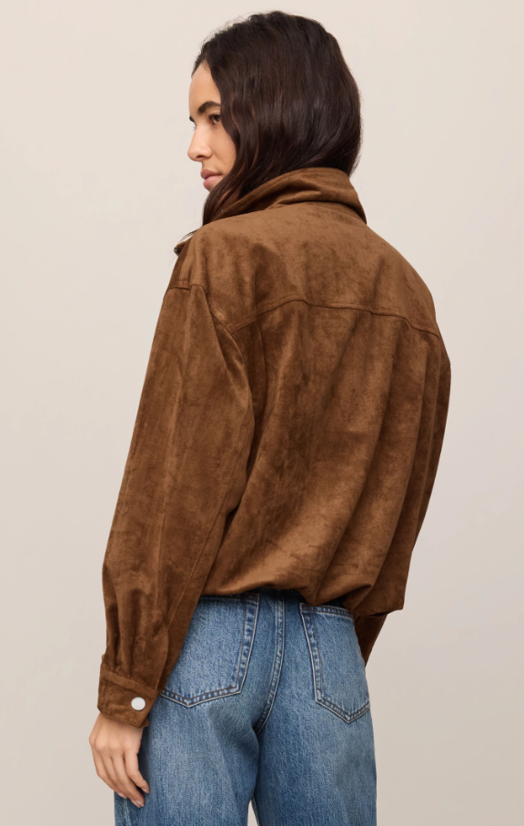 Corin Bubble Hem Jacket, Saddle Suede