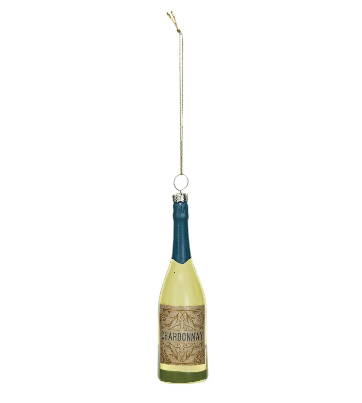 Wine Bottle Glass Ornament