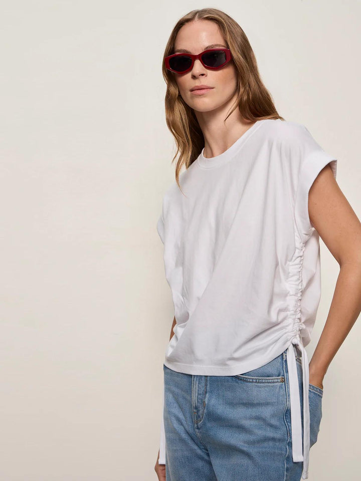 All Day Ruched Tee, White