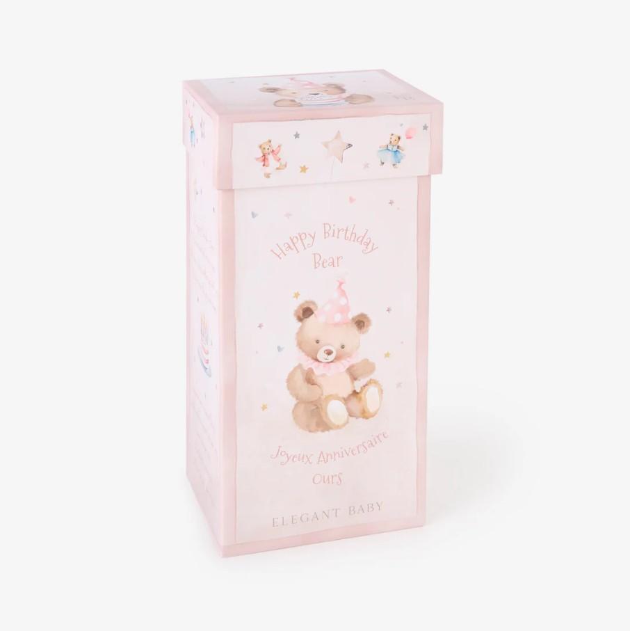 Pink Birthday Bear Plush Toy w/ Gift Box