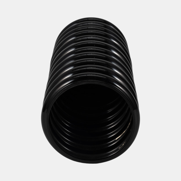 Black Glass Scalloped Vase - Thumbnail 5