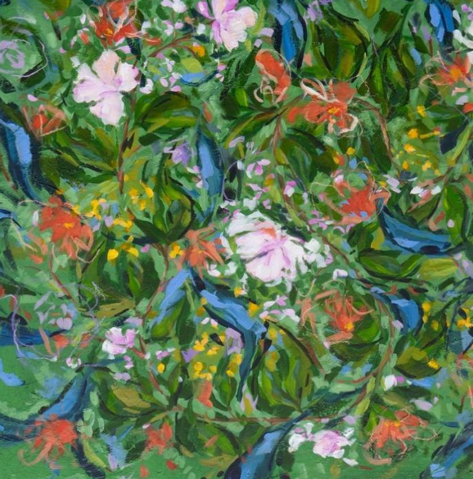 Large Green Floral