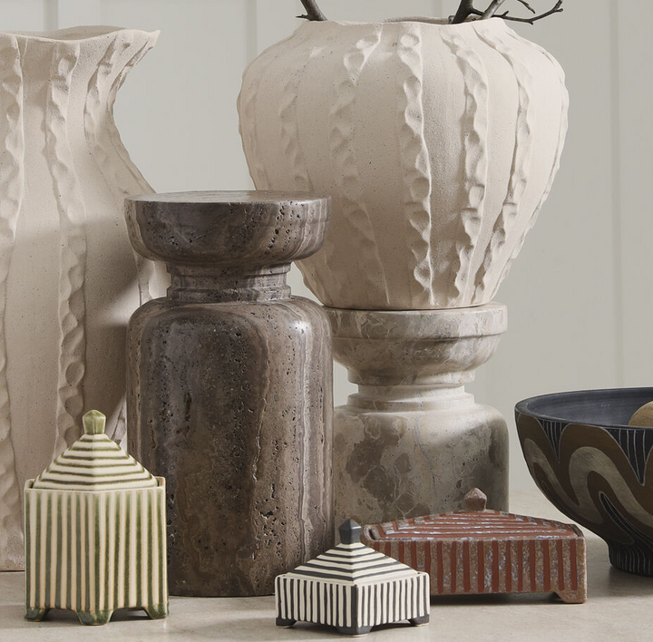 Banda Decorative Box, Green - 13 Hub Lane   |  Ceramic Boxes