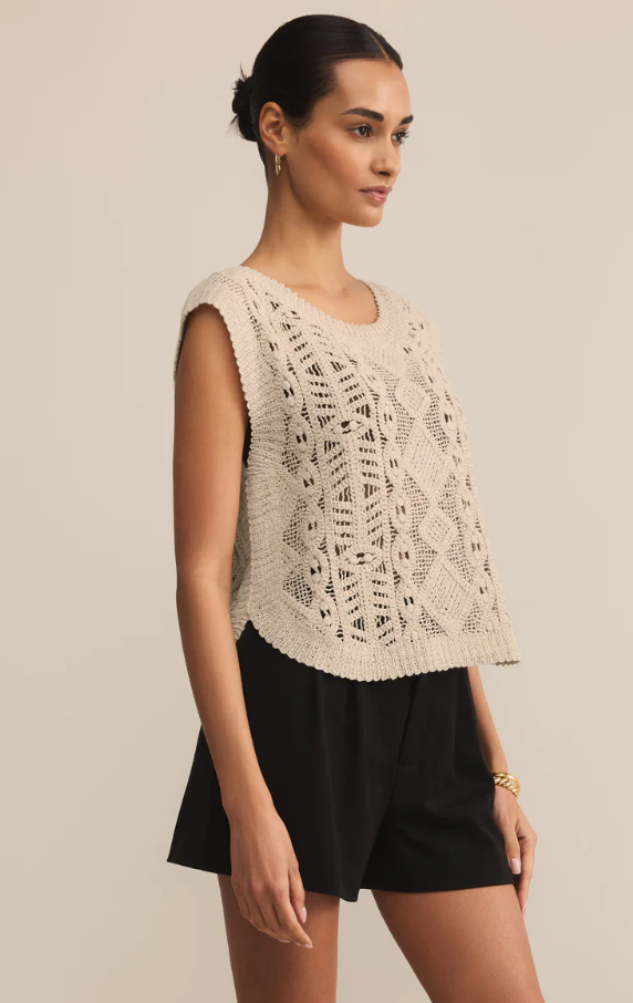Baroque Sweater Top, Crystal - 13 Hub Lane   |  Sweater Vests