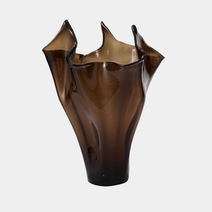 Peaked Glass Vase, Smoke - 13 Hub Lane   |  Glass Vases