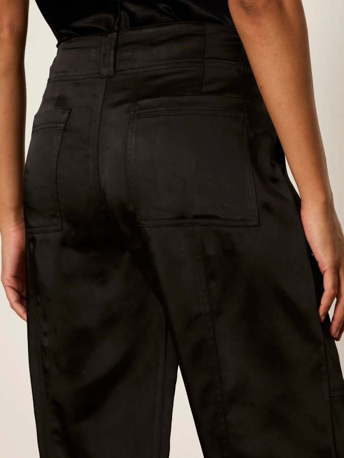 Sphere Satin Pants, Black