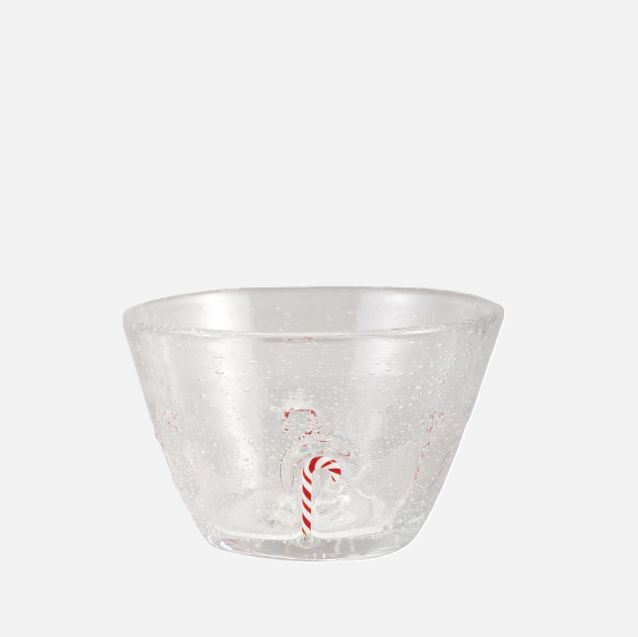 Glass Bowl w/ Embedded Holiday Icons