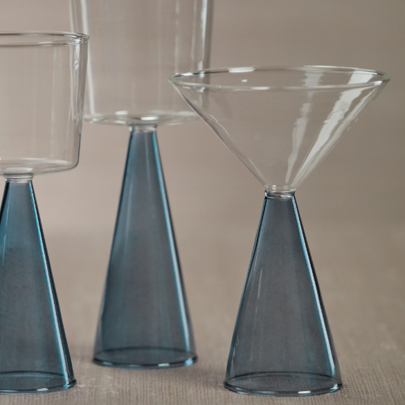 Veneto Glassware, Blue - 13 Hub Lane   |  Martini Glasses