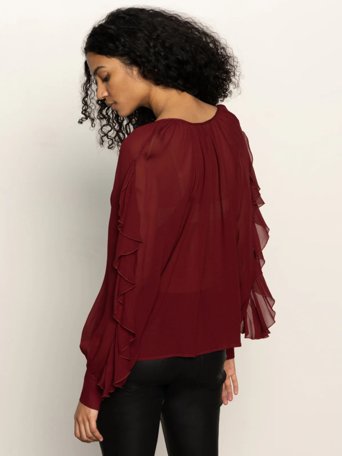 Harmony Blouse, Crimson - 13 Hub Lane   |  Sheer Blouses