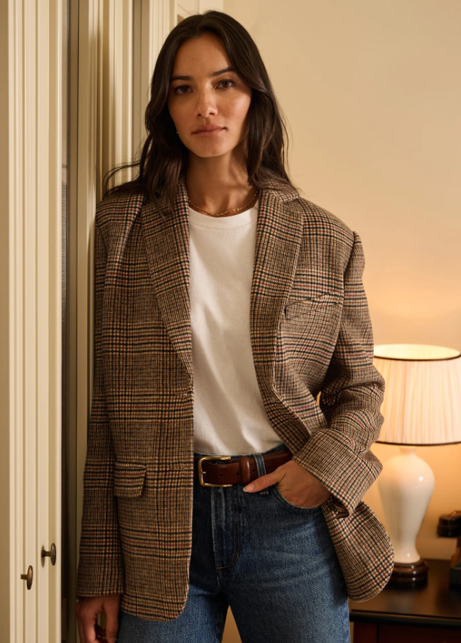 Dean Blazer, Brown Glen Plaid