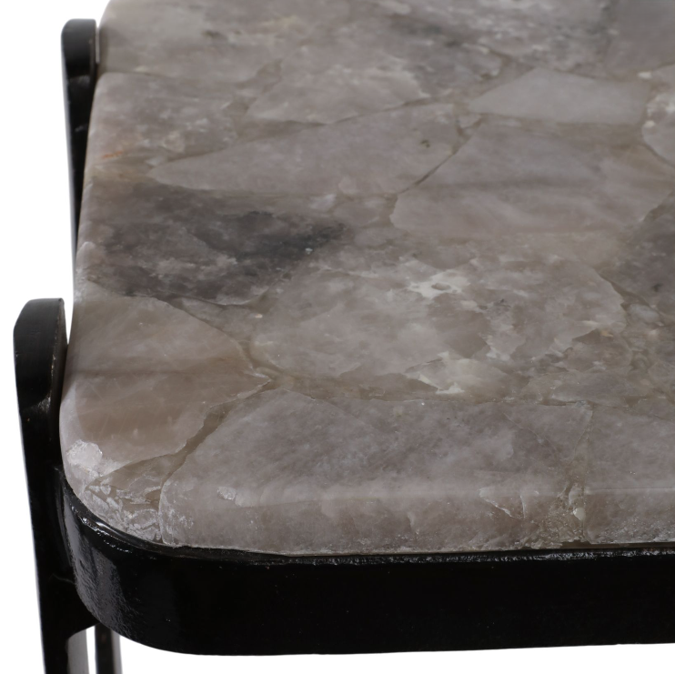 Rolla Smoky Quartz Top Accent Table