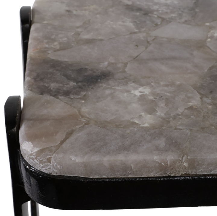 Rolla Smoky Quartz Top Accent Table