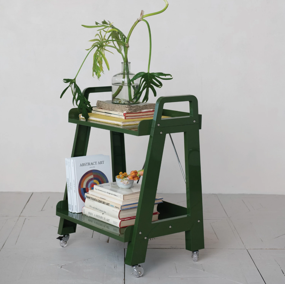 2-Tier Plastic Cart on Casters - 13 Hub Lane   |  Castered Carts
