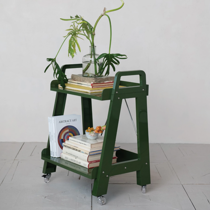 2-Tier Plastic Cart on Casters - 13 Hub Lane   |  Castered Carts