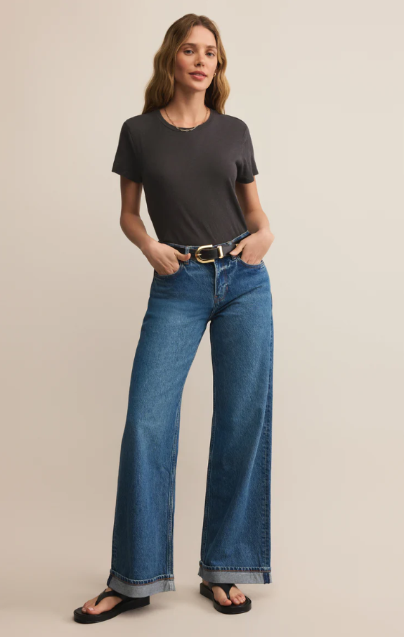 Foundation Premium Slub Tee, Black Sand