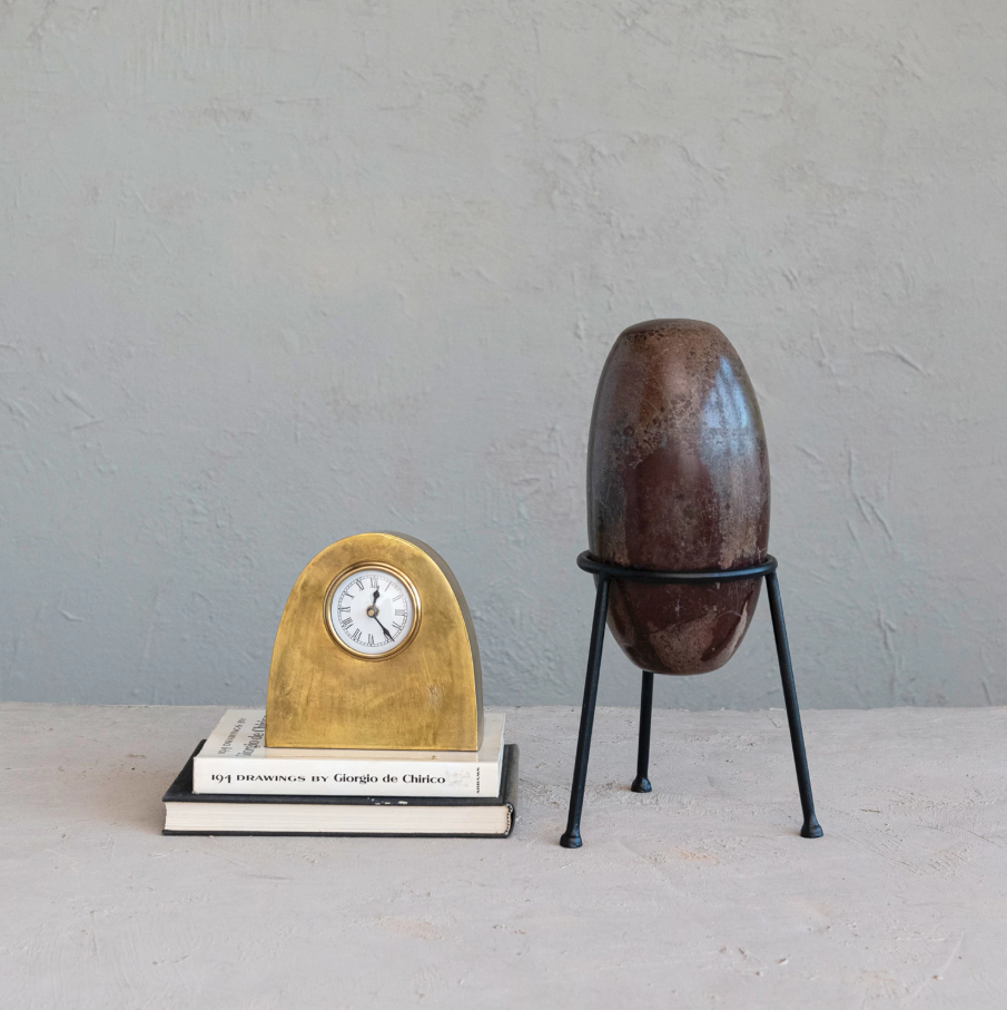 Arched Metal Mantel Clock - Thumbnail 3