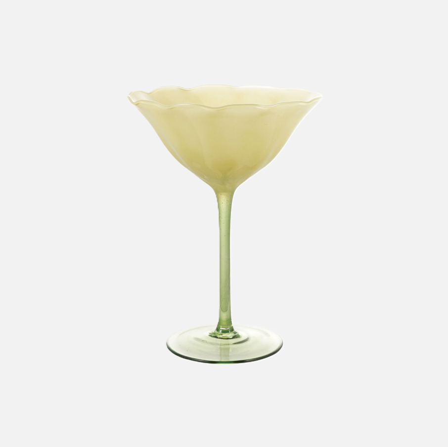 Flower Shaped Stemmed Coupe Glass