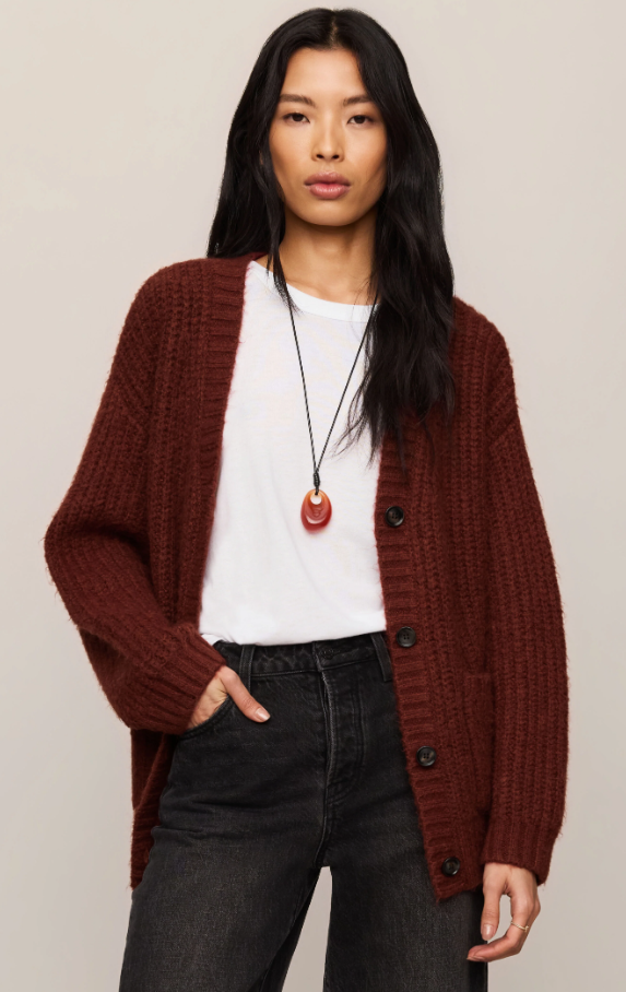 Whitmore Oversized Cardigan, Velvet Rouge