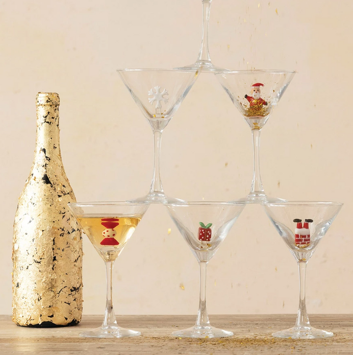 4oz. Holiday Figure Martini Glass - 13 Hub Lane   |  