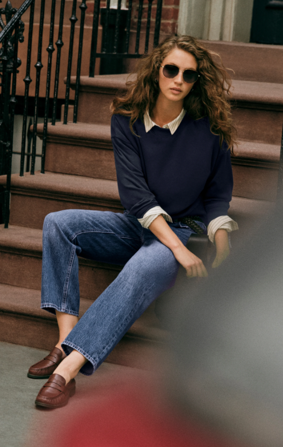 The Off Duty Mid-Rise Bowed Ankle Jeans, Breakpoint