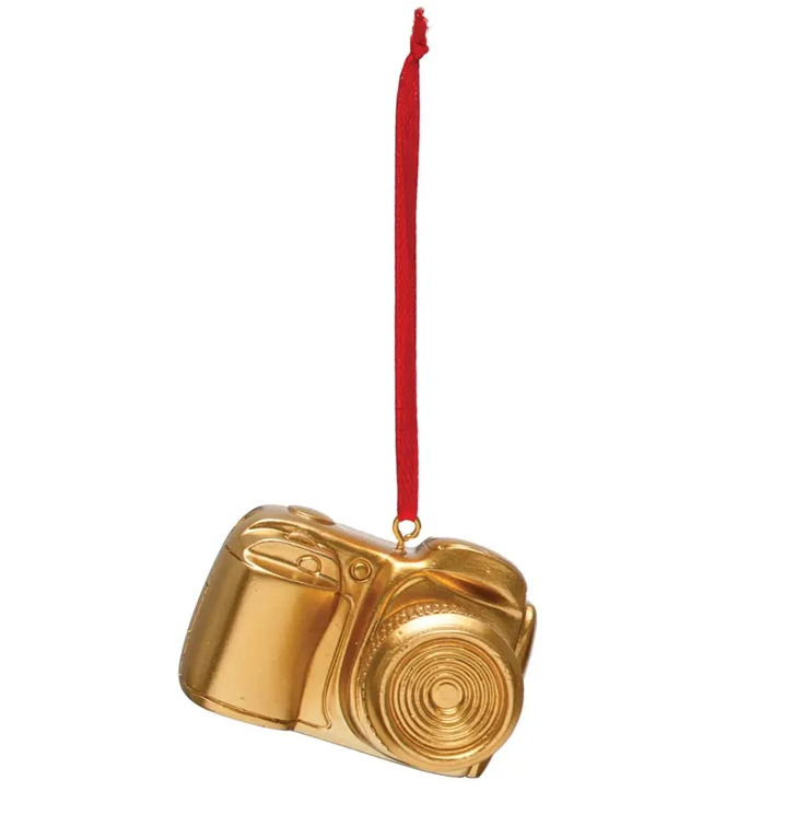 Gold Camera Ornament