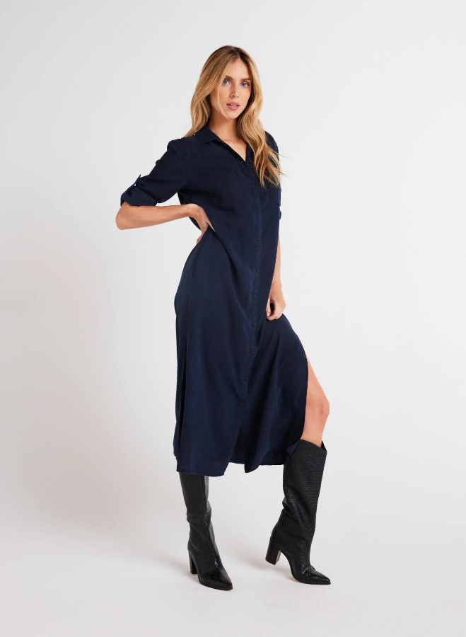 Bella Dahl Western Yoke Duster Dress, Endless Sea